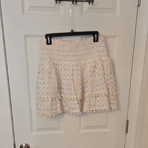Lilly Pulitzer Cream Smocked Bubble Mini Skirt